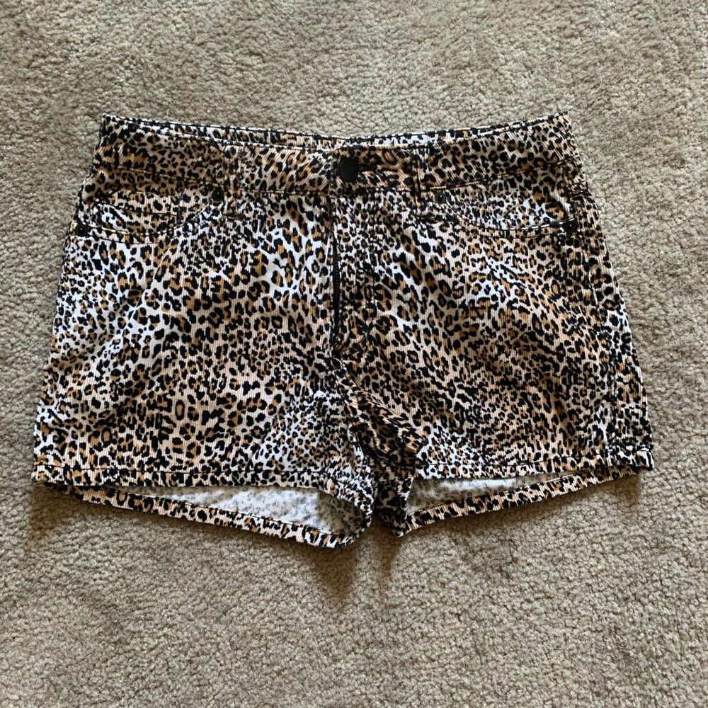 Forever 21 Leopard Corduroy Shorts